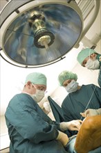 A surgical team in hospital, Leg surgery, Surgery, Federal Republic of Germany