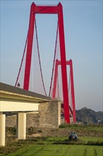 The Rhine bridge Emmerich, federal road B220, longest suspension bridge in Germany, is currently