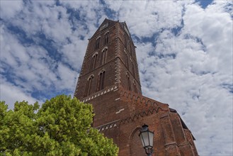 Remaining tower of St Mary's Church, built from 1260-70, St Mary's Churchyard, Wismar,