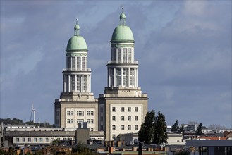 Towers at the Frankfurter Tor. The striking towers are part of the architectural ensemble of