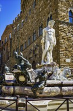 Fountain of Neptune, Palazzo Vecchio, Piazza della Signoria, Florence, Tuscany, Italy, Europe