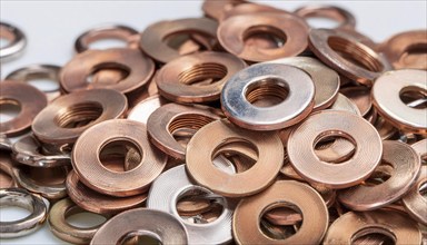 Material, metal, copper, a large quantity of copper washers