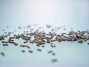 Chocolate sprinkles for decorating ice cream, cakes and muffins, studio shot