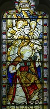 Stained glass window of Annunciation by Charles Eamer Kempe, church of Saint Botolph, Burgh,