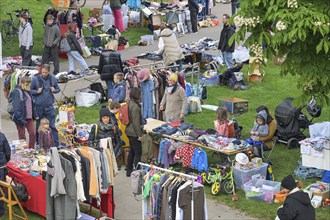 Family flea market, Stühlinger Kirchplatz, Freiburg im Breisgau, Baden-Württemberg, Germany, Europe