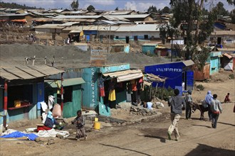 In the highlands of Abyssinia, in the Semien Mountains, Semien Mountains, village of Debark, street