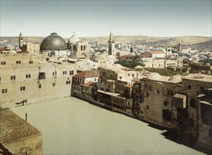 Histi Pond or Patriarch's Pond, Jerusalem, Patriarch's Pond Palestine, Israel, Holy Land,