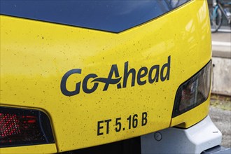 GoAhead logo on a regional train Regional train of bwegt at the main station in Stuttgart, Germany,