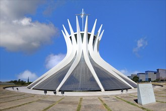 Roman Cathedral of Brasilia or Metropolitan Cathedral of Our Lady of Aparecida, designed by Oscar