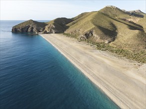 The Playa de los Muertos (beach of the dead) . Aerial view. Drone shot. Nature Reserve Cabo de