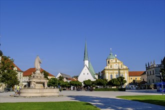 Pilgrimage, Chapel Square with the Chapel of Mercy, Altötting, Upper Bavaria, Germany, Europe