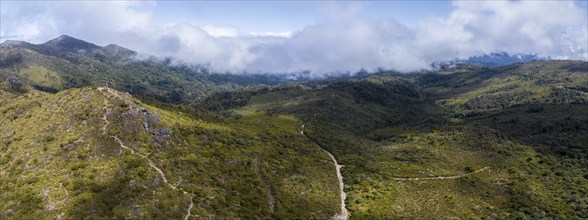 Aerial view, Cerro de la Muerte, Highlands, Tapantí National Park, Cartago Province, Paraíso, Costa