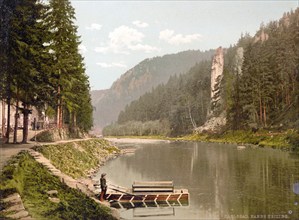 Hans Heiling rock, Karlovy Vary, Czech Republic, c. 1890, Historic, digitally restored reproduction