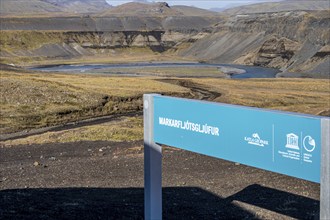 Markarfljotglufur, Markarfljot gorge, road F261 Öldufellsleid, Katla Geopark, Iceland, Europe