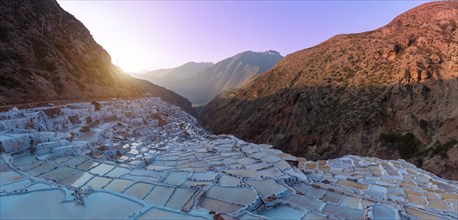 Scenic salinas Maras Salt mines in Sacred Valley Valle Sagrado in Cusco, Peru, South America