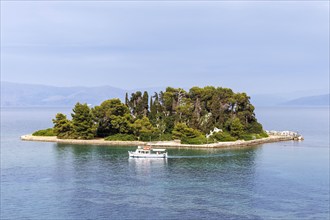 Mouse Island in the sea on the island of Corfu, Greece, Europe