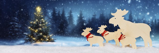 Christmas card for Christmas Card with reindeer moose and text free space Copyspace decoration and