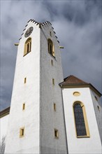 The Catholic parish church of St Nicholas in the historic upper town of Aach im Hegau, district of