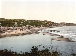 View from the Ness, Teignmouth, England, Historical, digitally restored reproduction from a 19th