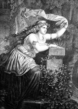 Isolde on the castle steps. The story of Tristan and Isolde is one of the subjects that was