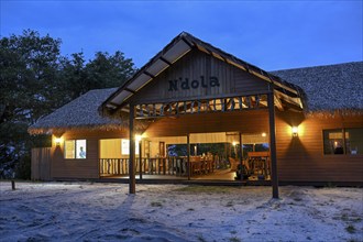 Loango Lodge, main building, blue hour, Loango National Park, Parc National de Loango,