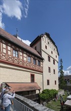 Historic imperial palace with moat, Forchheim, Upper Franconia, Bavaria, Germany, Europe