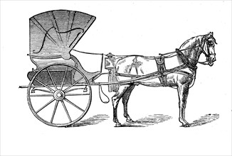 Carriage, cabriolet, with retractable roof, illustration from 1870, historical, digital