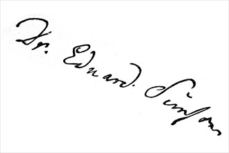 Signature, handwriting of President Simson, historical, digital reproduction of an original from