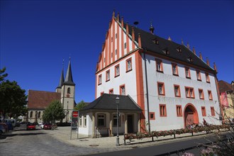 Old town hall and Catholic parish church of St Kilian, Kolonat and Totnan, Hassfurt, Hassfurt,