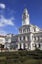 Banat, city of Arad, city centre, historic houses, the Renaissance-style town hall on the town hall