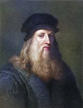 Leonardo Da Vinci 1452-1519, Florentine artist From the book Gallery of Portraits, published 1833,