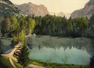 Kandtal und Blaussee, Bernese Oberland, Switzerland, Historic, digitally restored reproduction from