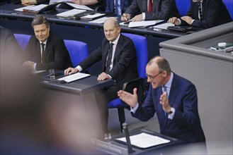 Friedrich Merz, CDU, Member of the Bundestag, pictured during the general debate in the Bundestag