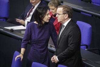 (L-R) Annalena Bärbock, Federal Minister for Foreign Affairs, and Boris Pistorius, Federal Minister