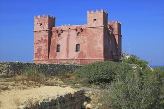 St Agatha's Red Tower fortress, Melliaha, Marfa Peninsula, Republic of Malta built 1649