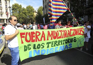 Political rally march on Columbus Day, Fiesta Nacional de España, October 12 2017, Madrid, Spain,