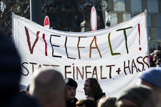 Slogans against right-wing extremism, Demonstration against right-wing extremism, Freiburg im