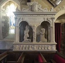 Memorial monument Sir Thomas Wroughton, church of Saint Peter Ad Vincula, Broad Hinton, Wiltshire,