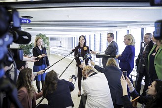 Annalena Bärbock, Federal Foreign Minister, gives a stake-out at the 55th session of the UN Human