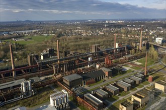 Aerial view of the former Zollverein coking plant in Essen, 18/03/2020