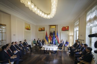 Trilateral meeting at Villa Borsig between Germany, Armenia and Azerbaijan. Annalena Bärbock