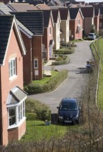 High density modern housing on greenfield site, Saxmundham, Suffolk, England, United Kingdom,