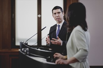 (R-L) Annalena Bärbock (Alliance 90/The Greens), Federal Foreign Minister, and Mihai Popsoi,