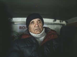 Vasily after his evacuation from embattled Kupyansk, Kharkiv Oblast, Ukraine, Europe