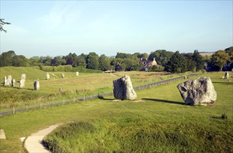 Standing stones of the henge at Avebury, Wiltshire, England, United Kingdom, Europe