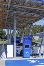 ARAL pulse e-charging station on the A3 motorway, Rees junction, in Isselburg, 4 fast-charging