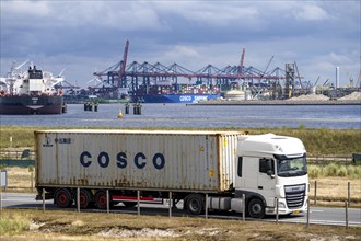 The seaport of Rotterdam, Netherlands, deep-sea port Maasvlakte 2, on a man-made land area off the