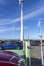 Electric car fast charging station, from the Dutch provider PowerGo, in the ferry harbour of