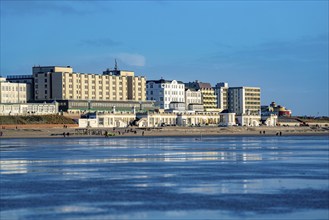 Skyline of Borkum, beach, island, East Frisia, winter, season, autumn, Lower Saxony, Germany,