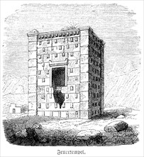 Square fire temple, Assyrian architecture, place of worship, square, Mesopotamia, historical